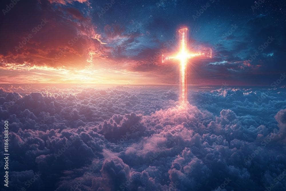 Fototapeta premium Spreading the word through a Holy cross and the Earth