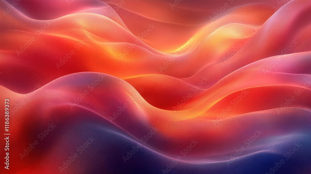 Fototapeta premium Abstract wave background with red, orange, and blue gradient glow