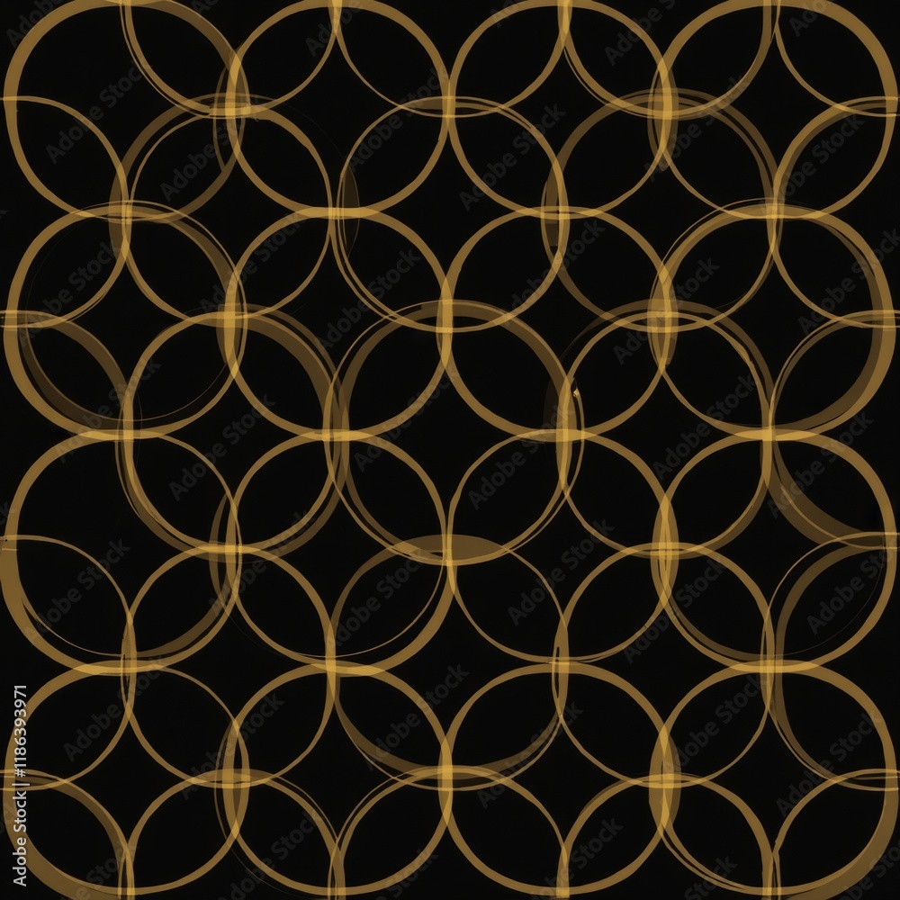 Fototapeta premium Golden Circles: A Luxurious Geometric Pattern