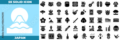 Japan Solid Editable Icons set.
