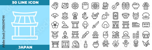Japan Line Editable Icons set