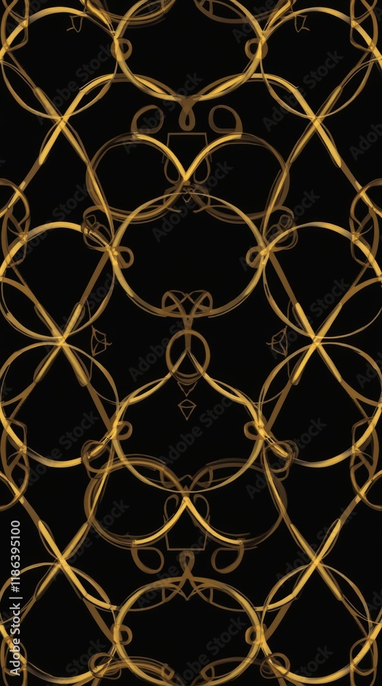 Fototapeta premium Golden Circles: A Luxurious Geometric Pattern