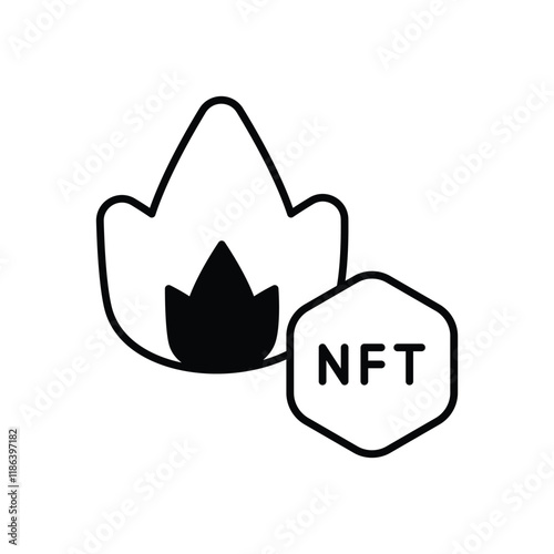 Burn Nft vector icon