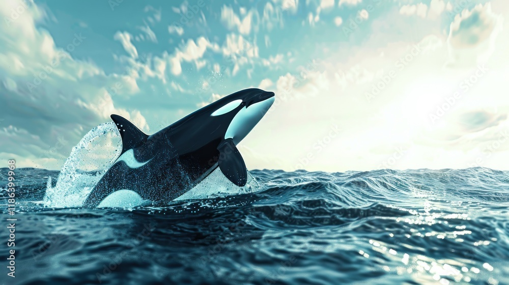 Fototapeta premium Orca Leaping Out of Water