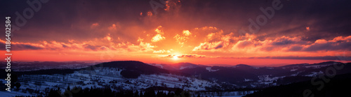 sunset over the mountains