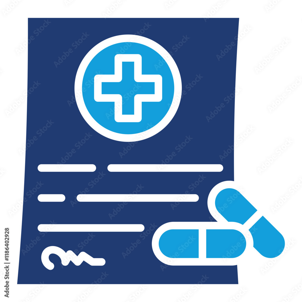 Fototapeta premium Prescription Pad Icon Element For Design
