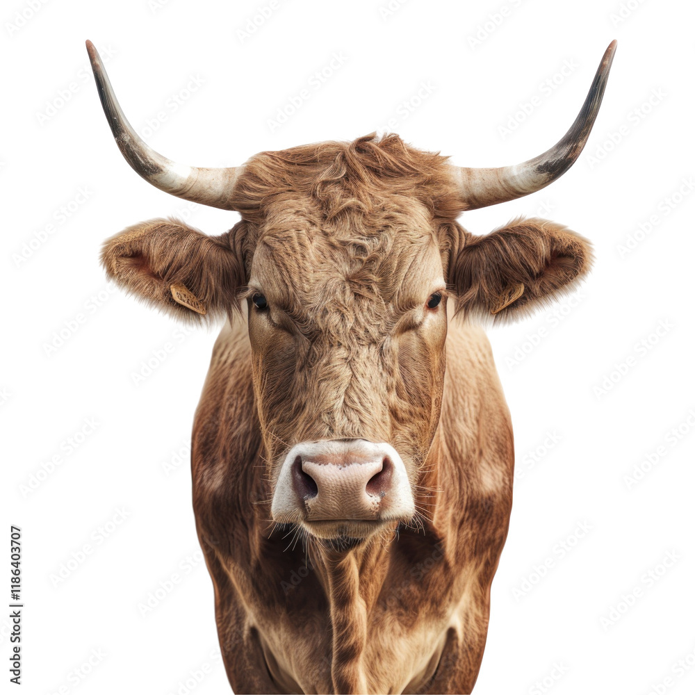 Realistic Cow Portrait on a Clean transparent background for. Realistic Cow Portrait on a Clean transparent background for.