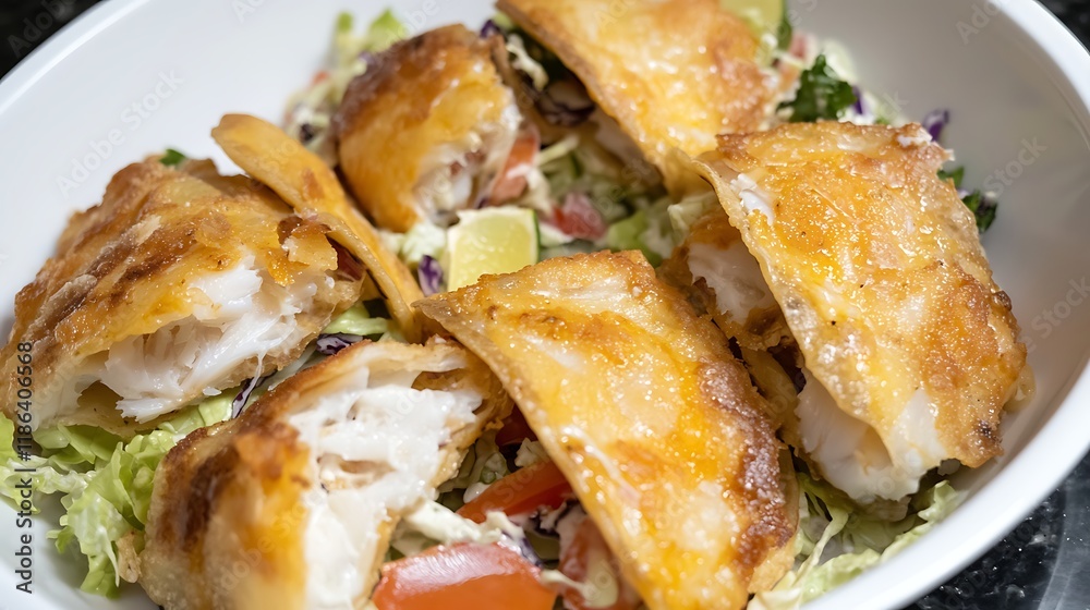 Crispy Fried Fish Tacos with Cabbage Slaw Crispy Fried Fish Tacos with Cabbage Slaw