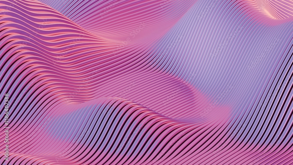 Abstract Flowing Pink and Purple 3D Waves Abstract Flowing Pink and Purple 3D Waves