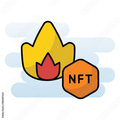 Burn Nft vector icon