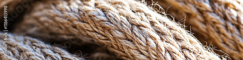 Close-up of Light Brown Rope Texture photo