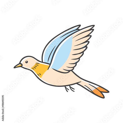 bird in flight vector icon, spring vector illustration - simple illustration of bird in flight perfect for logos, and spring -themed designs. photo