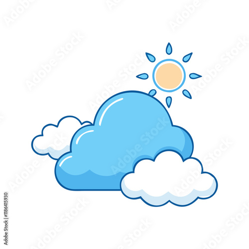 bright blue sky vector icon, spring vector illustration - simple illustration of bright blue sky perfect for logos, and spring -themed designs. photo