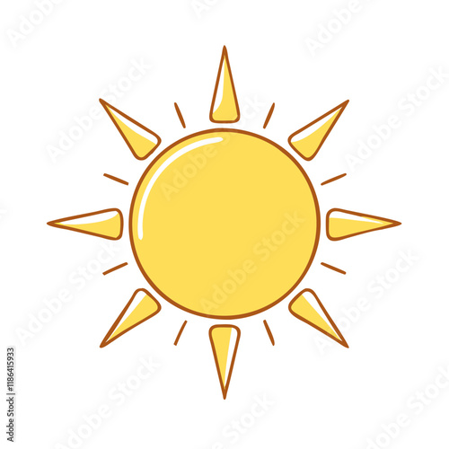 bright sunshine vector icon, spring vector illustration - simple illustration of bright sunshine perfect for logos, and spring -themed designs. photo