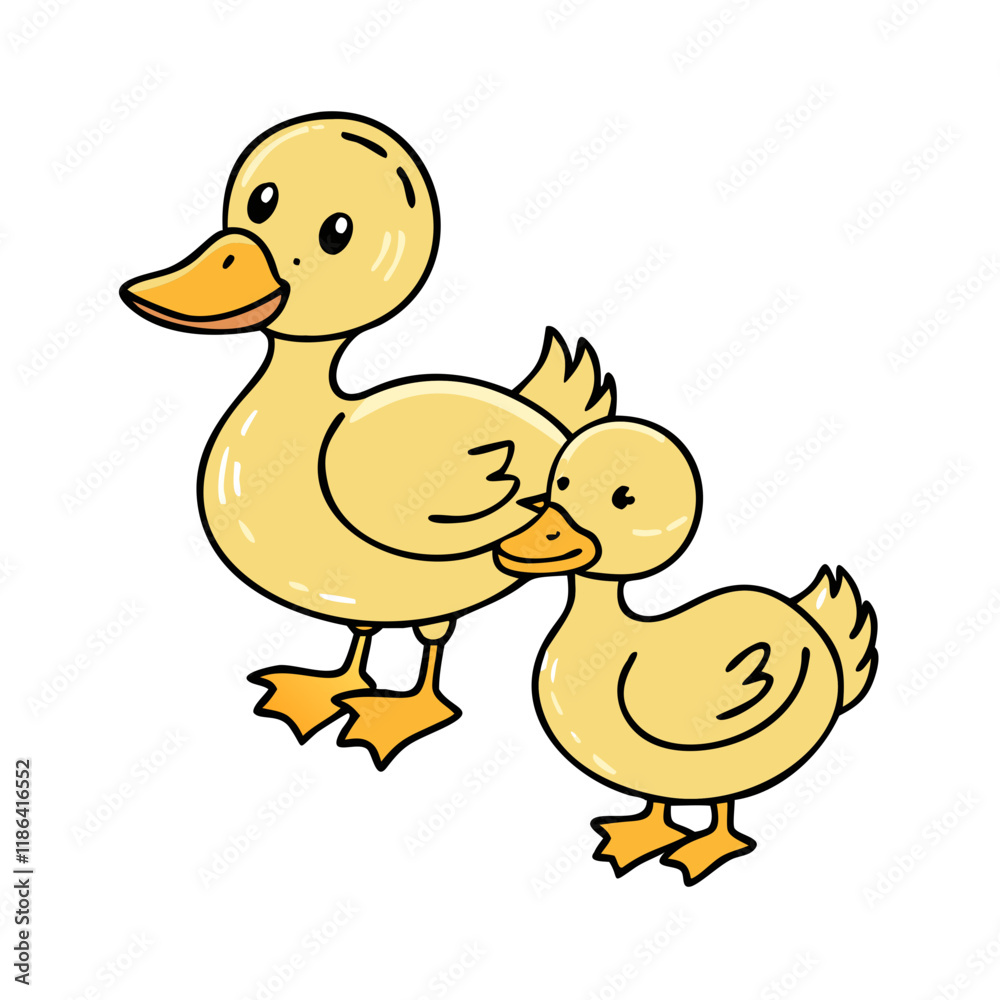 Fototapeta premium ducklings vector icon, spring vector illustration - simple illustration of ducklings perfect for logos, and spring -themed designs.