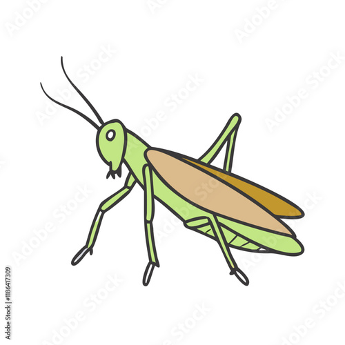 grasshopper vector icon, spring vector illustration - simple illustration of grasshopper perfect for logos, and spring -themed designs. photo