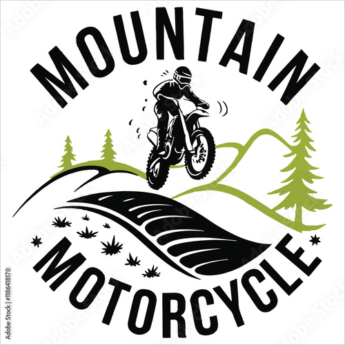 mountain motorcycle t-shirt design.