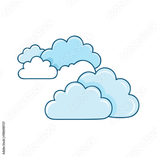 soft clouds vector icon, spring vector illustration - simple illustration of soft clouds perfect for logos, and spring -themed designs. photo