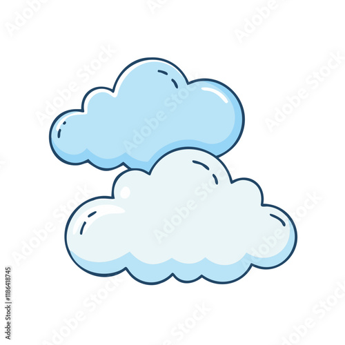 soft clouds vector icon, spring vector illustration - simple illustration of soft clouds perfect for logos, and spring -themed designs. photo