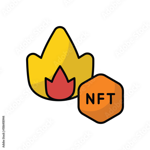 Burn Nft vector icon