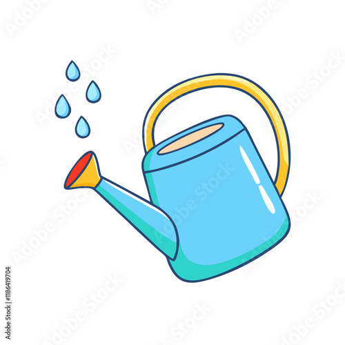 watering can vector icon, spring vector illustration - simple illustration of watering can perfect for logos, and spring -themed designs.