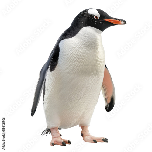 Realistic Penguin Illustration on Clean transparent background Ideal for Various Creative Projects photo