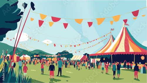Vibrant Glastonbury Festival Scene.eps photo