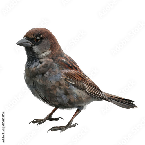 Photorealistic Isolated Sparrow on Clean transparent background Perfect for Nature and Wildlife Projects photo