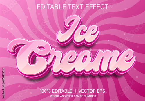ice creame vector text effect with modern style design