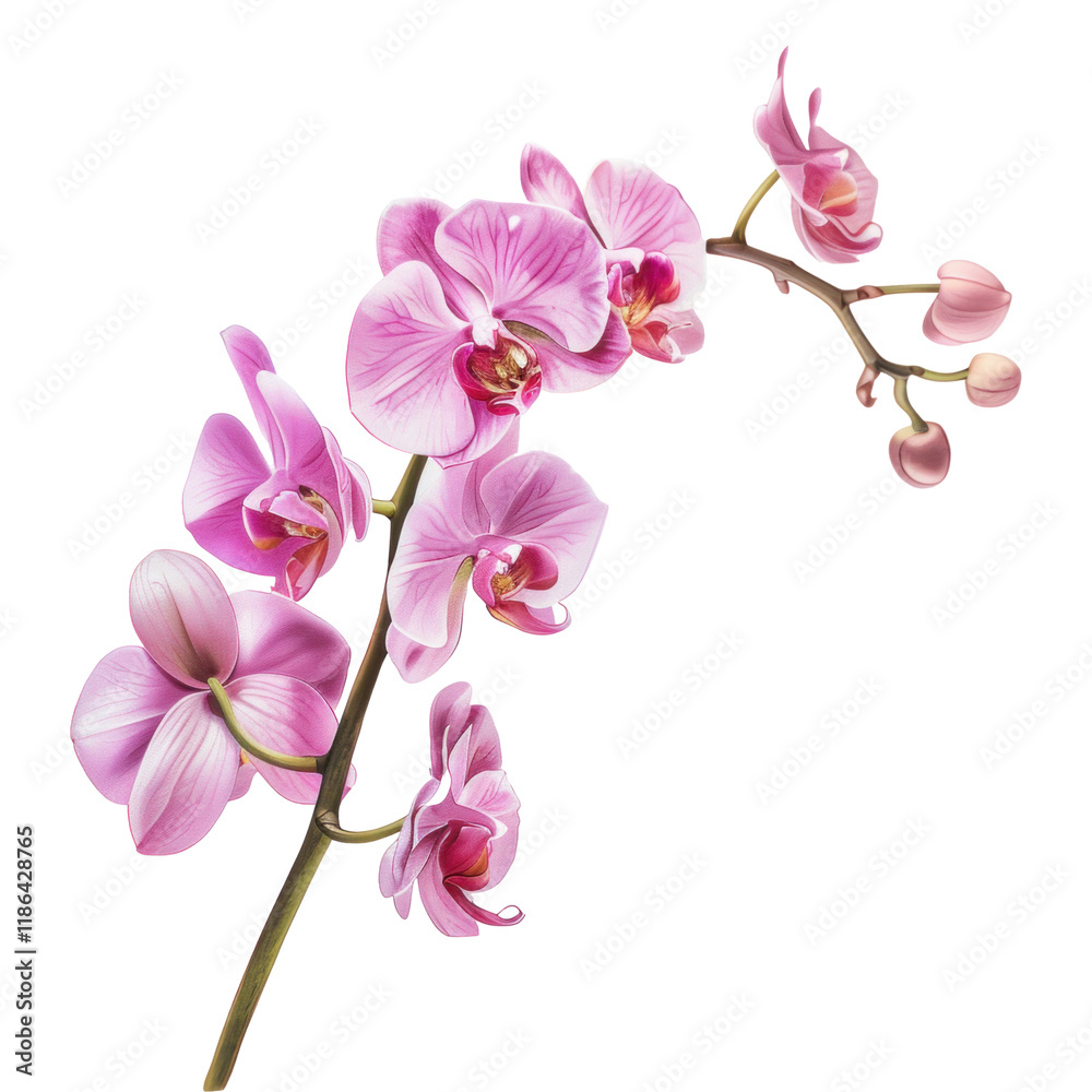 Stunning Photorealistic Pink Orchid Flower with Isolated Clean transparent background for Nature Lovers Stunning Photorealistic Pink Orchid Flower with Isolated Clean transparent background for Nature Lovers
