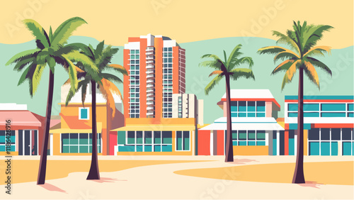 Sunshine and Palms- A Miami Beach Scene