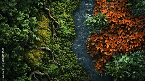 ecosystem made in the edge of cliff rock