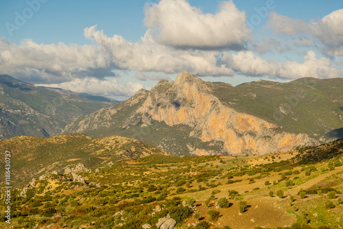 Beautiful View while hiking to Jebel Khmes, Morocco - The Highest peak in Talassemtane National Park photo