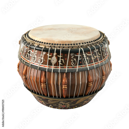 Photorealistic Tabla on Clean transparent background - Isolated Musical Instrument for Creative Projects photo