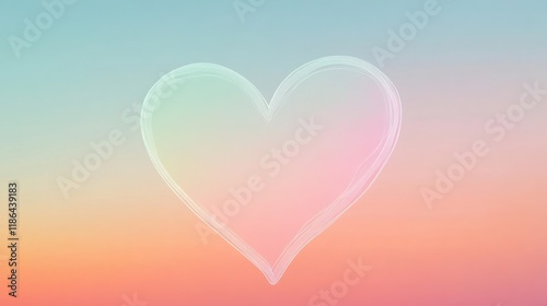Wallpaper Mural Pastel Heart Shape in Light Color Gradient Torontodigital.ca