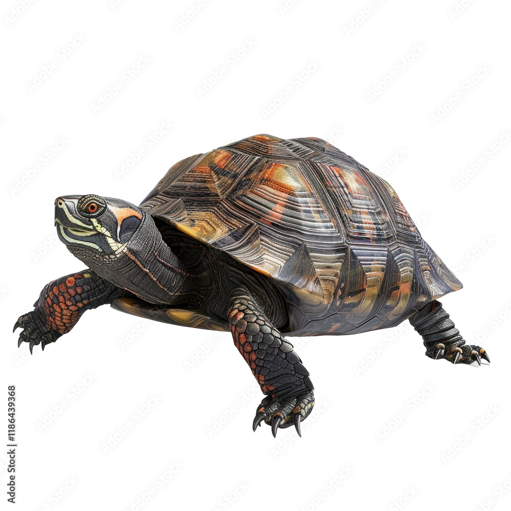 Obraz premium Photorealistic Turtle Isolated on Clean transparent background with Detailed Shell and Texture Features