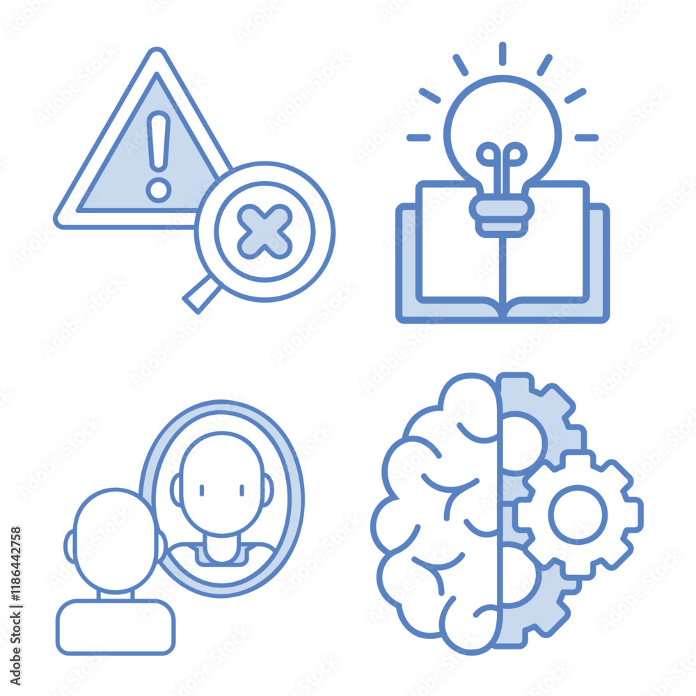 Bold Line Icons for Creative Scientific Research Bold Line Icons for Creative Scientific Research