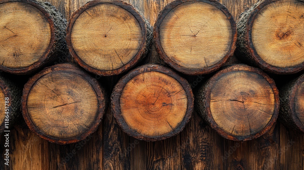 Stacked Tree Trunks Close-Up on Wooden Surface Illustrating Natural Textures and Patterns for Background or Design Use Stacked Tree Trunks Close-Up on Wooden Surface Illustrating Natural Textures and Patterns for Background or Design Use