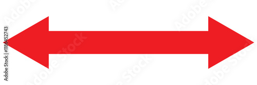 Long arrow vector icon. Black horizontal double arrow