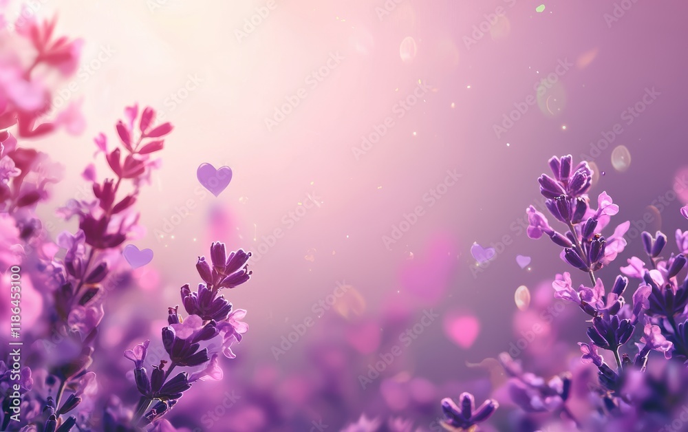 Saint Valentines Day lavender background