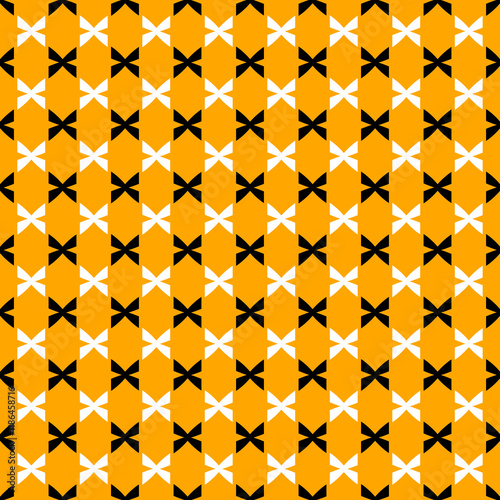 Yellow, black and white colors abstract shapes seamless pattern