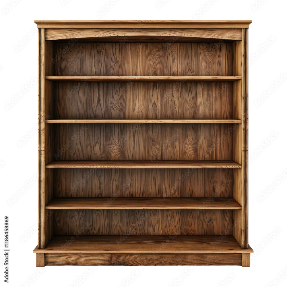 Clean Isolated Wooden Bookcase on transparent background for Minimalist Interior Design and Decoration Clean Isolated Wooden Bookcase on transparent background for Minimalist Interior Design and Decoration