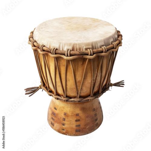 Bongo Drum Isolated on Clean transparent background in Photorealistic Detail.