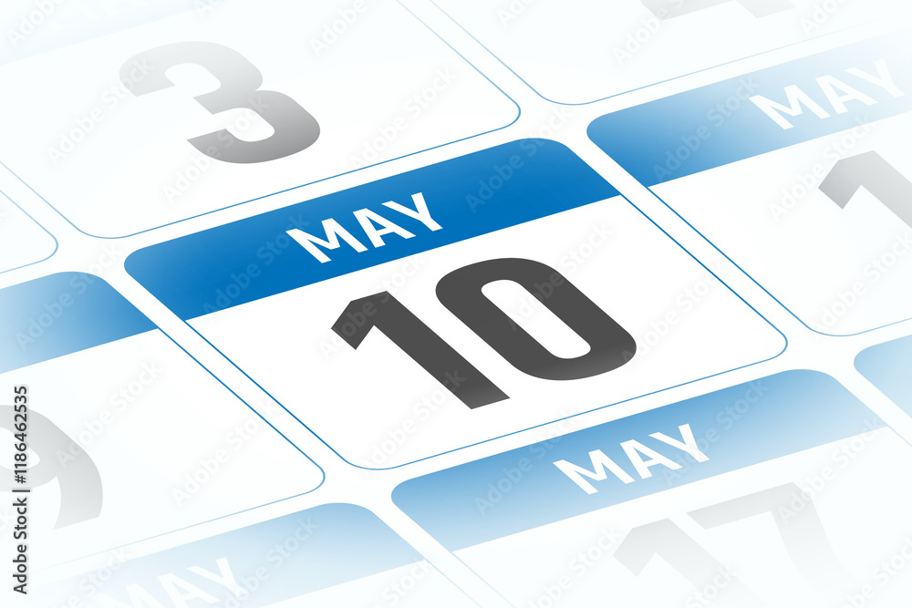 10 May calendar day vector illustration 10 May calendar day vector illustration