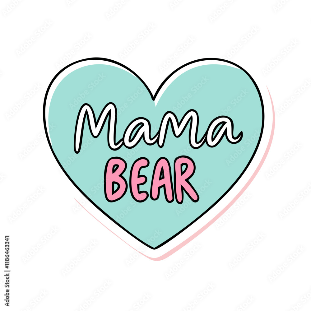 heart with mama bear vector icon, mother’s day vector illustration - simple illustration of heart with mama bear perfect for logos, and mother’s day -themed designs. heart with mama bear vector icon, mother’s day vector illustration - simple illustration of heart with mama bear perfect for logos, and mother’s day -themed designs.