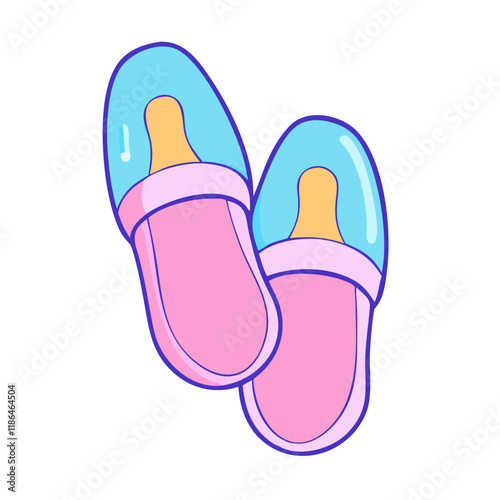 mom s slippers vector icon, mother’s day vector illustration - simple illustration of mom s slippers perfect for logos, and mother’s day -themed designs.