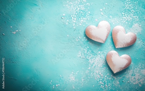 Saint Valentines Day turquoise background