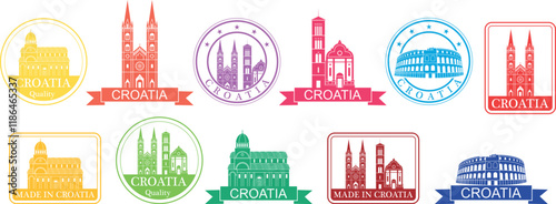 Croatia set. Isolated Croatia on white background