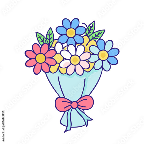 Wallpaper Mural bouquet of flowers vector icon, mother’s day vector illustration - simple illustration of bouquet of flowers perfect for logos, and mother’s day -themed designs. Torontodigital.ca