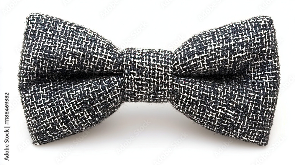 Black Bow Tie Isolated on White Background, Featuring a Classic and Elegant Design, Perfect for Fashion, Accessories, and Formal Event Styling Projects